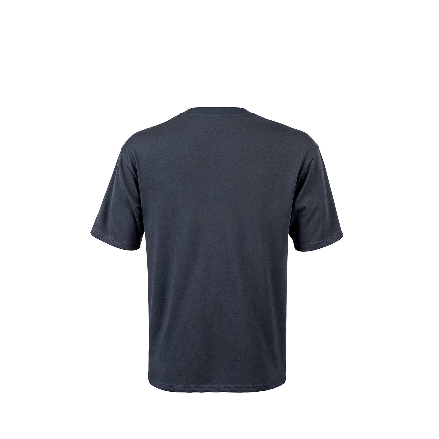 Mens Navy cotton t shirt with brand logo graphic main front